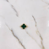 Herraje Trebol  3.4gr / 2.1cm / Verde Oro Amarillo 18K #