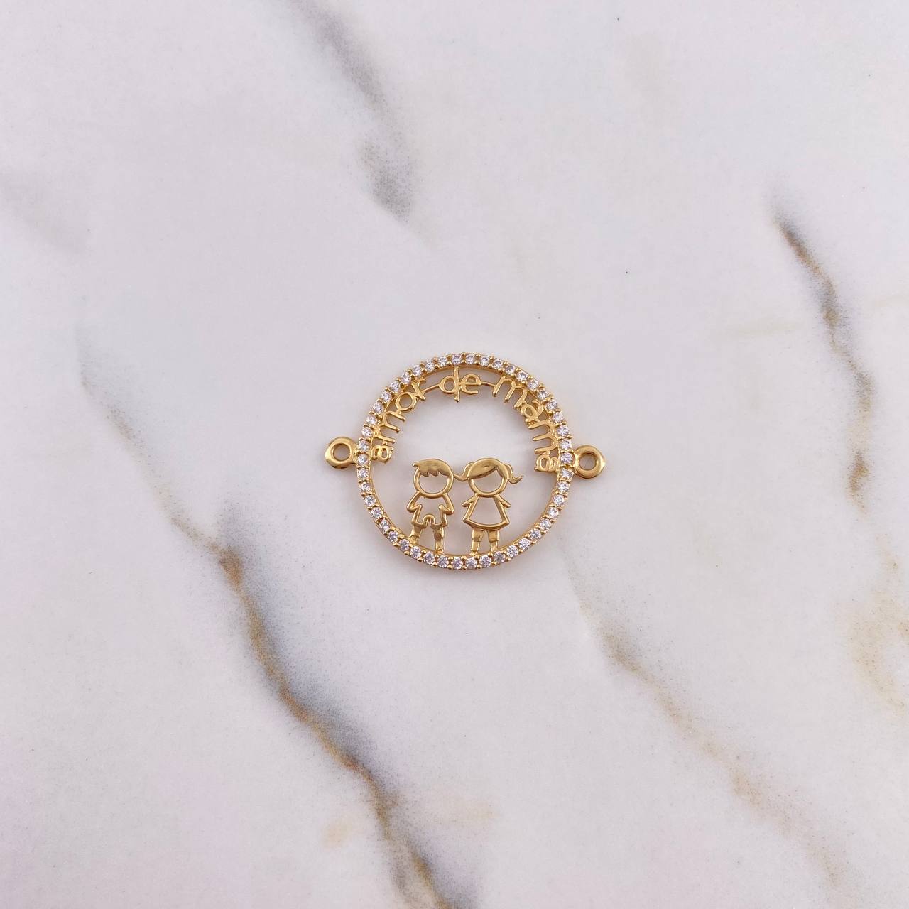 Herraje Amor De Mama 2.1gr / 3.1cm / Circones Blancos Oro Amarillo 18K #