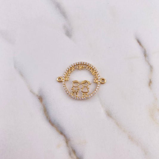 Herraje Amor De Mama 2.1gr / 3.1cm / Circones Blancos Oro Amarillo 18K #