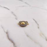 Herraje Rostro Oso 4.3gr / 2.7cm / Circones Azules Oro Amarillo 18K #