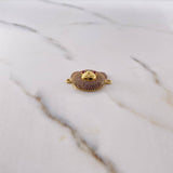 Charm Bear Face 4.35gr / 2.7cm / Pink Fuchsia Zircons 18K Yellow Gold #