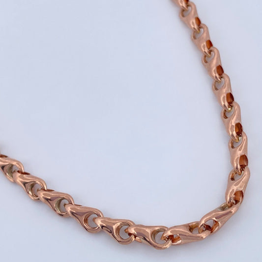 Cadena Rustica Espiga 9.6gr / 18 3/4 in / Oro Rosa 18K $