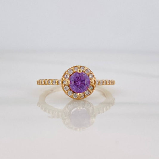 Anillo Halo Circulo Churumbela 2.5g / T5 1/2 Oro Amarillo 18K