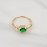 Solitaire Ring Halo 2g / T6 1/2 Yellow Gold 18K