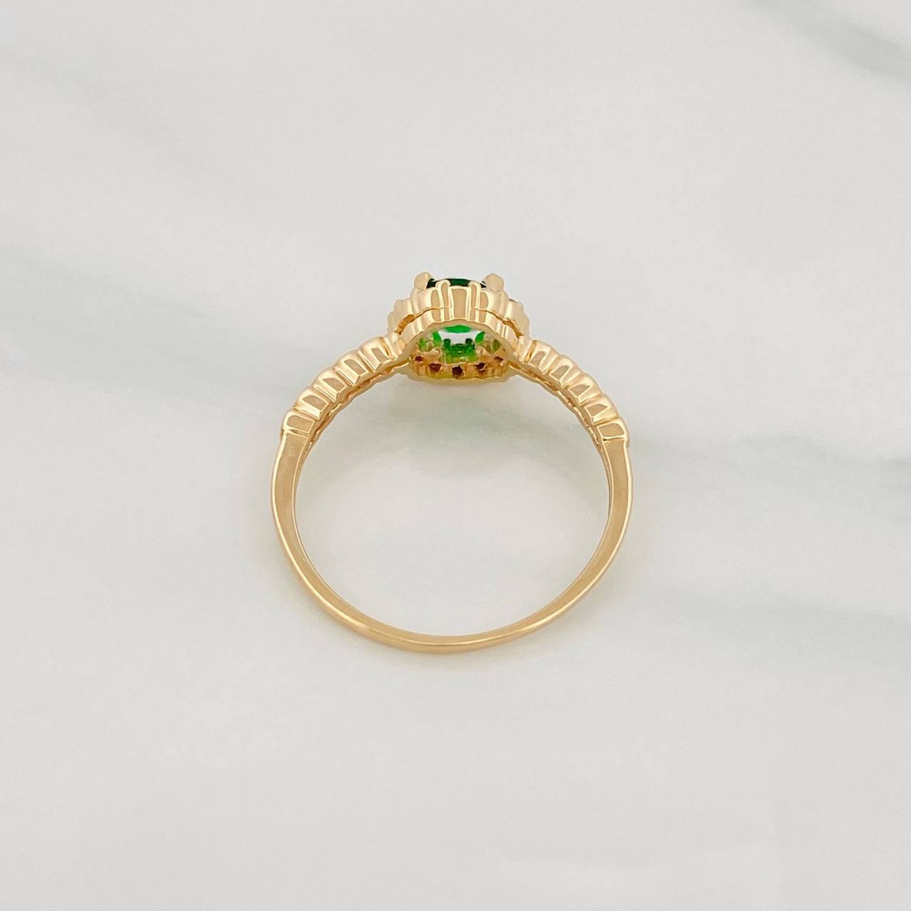 Solitaire Ring Halo 2g / T6 1/2 Yellow Gold 18K