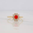 Halo Flower Ring 2g / T6 1/4 Yellow Gold 18K