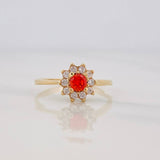 Halo Flower Ring 2g / T6 1/4 Yellow Gold 18K