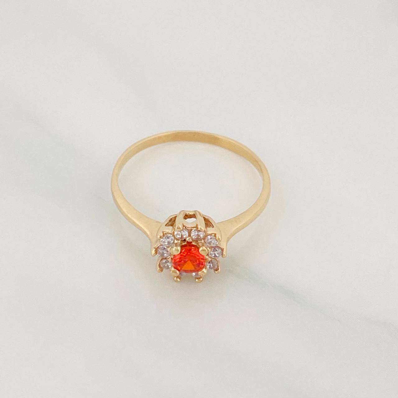 Halo Flower Ring 2g / T6 1/4 Yellow Gold 18K