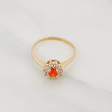 Halo Flower Ring 2g / T6 1/4 Yellow Gold 18K
