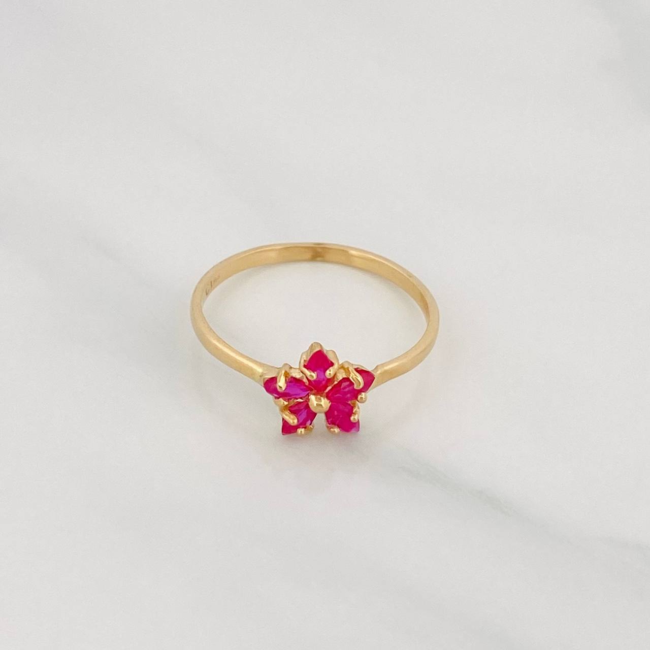 Flower Ring 1.45g / T7 1/2 Yellow Gold 18K