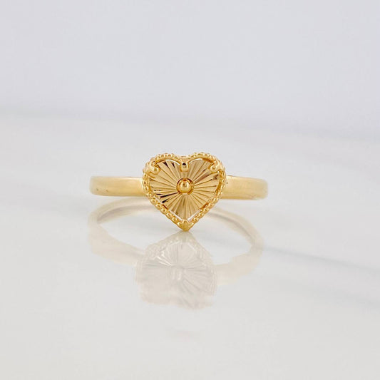 Anillo Corazon Diamantado 1g / T6 1/4 Oro Amarillo 18K