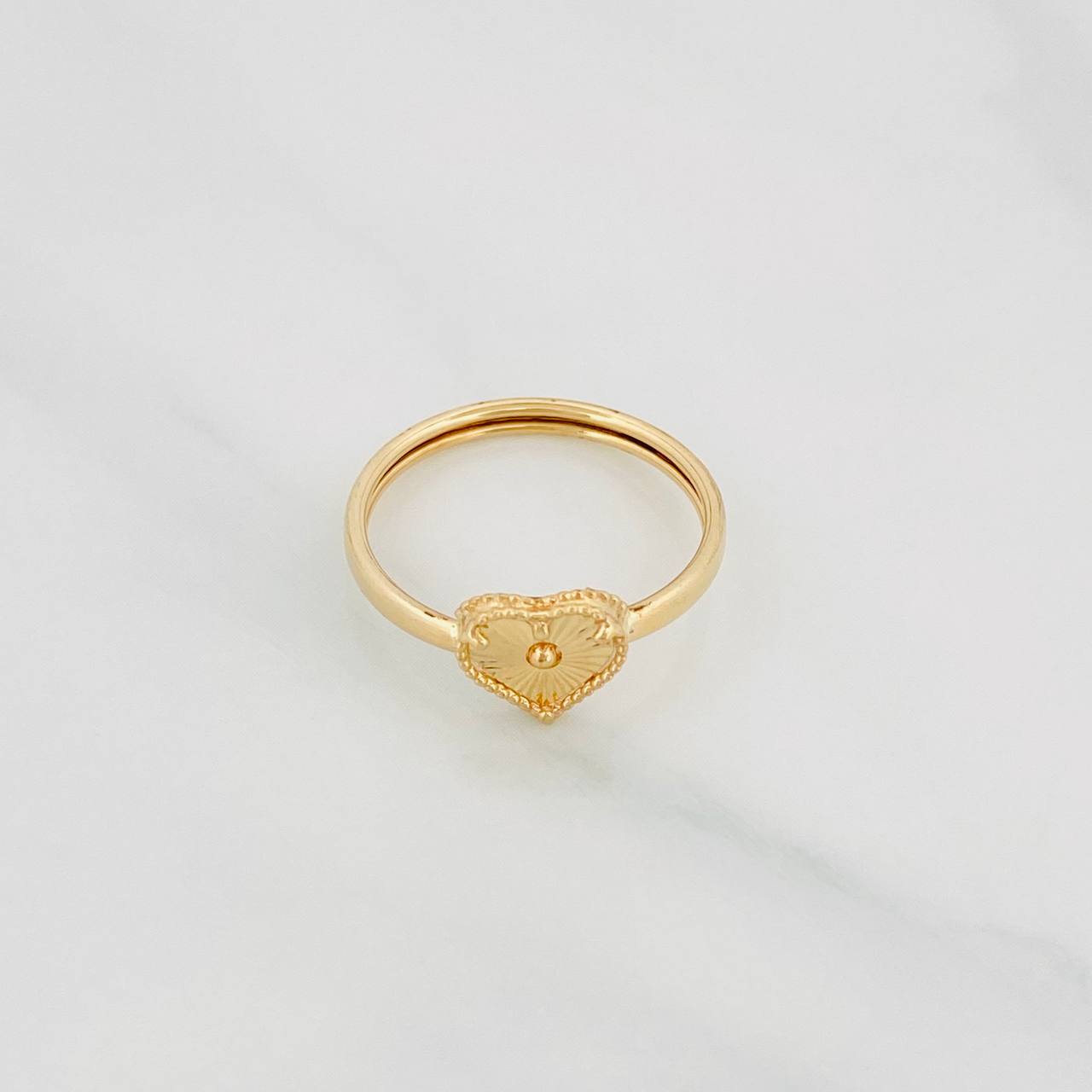 Anillo Corazon Diamantado 1g / T6 1/4 Oro Amarillo 18K
