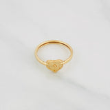 Anillo Corazon Diamantado 1g / T6 1/4 Oro Amarillo 18K