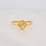 Diamond Cut Clover Ring 0.9g / T5 1/2 Yellow Gold 18K