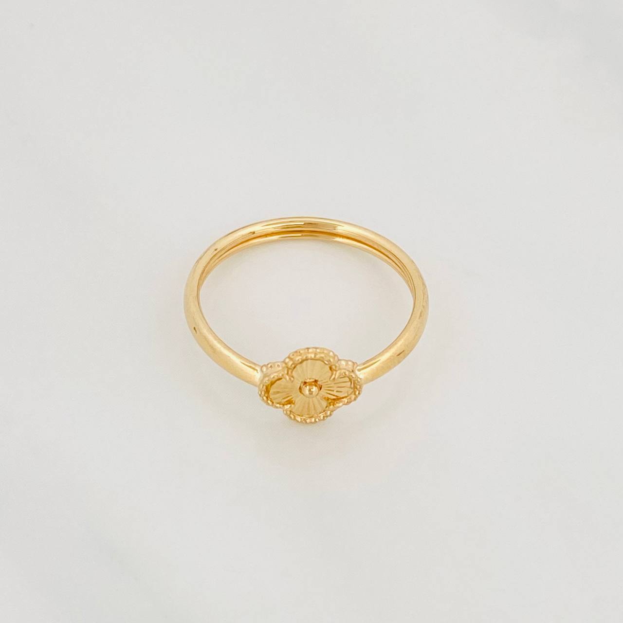 Diamond Cut Clover Ring 0.9g / T5 1/2 Yellow Gold 18K