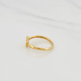 Diamond Cut Clover Ring 0.9g / T5 1/2 Yellow Gold 18K