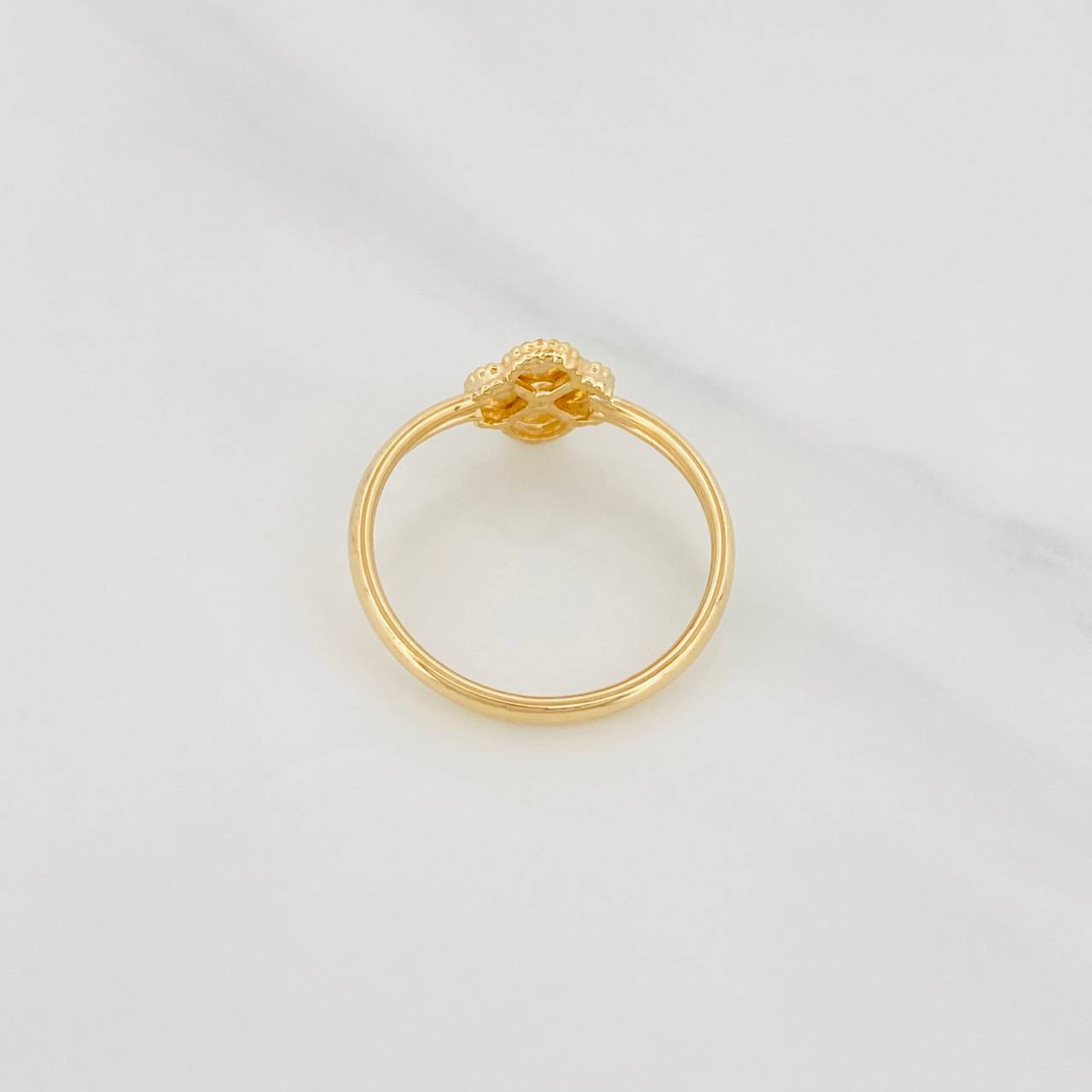 Diamond Cut Clover Ring 0.9g / T5 1/2 Yellow Gold 18K