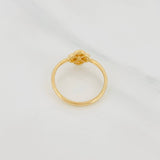 Diamond Cut Clover Ring 0.9g / T5 1/2 Yellow Gold 18K
