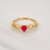 Anillo Corazon Infinito 2.1g / T6 1/4 Oro Amarillo 18K