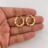 Hoop Earrings Kari Striped 2.6g / 3/4 in Yellow Gold 18K