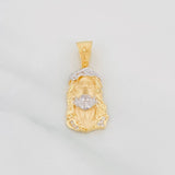 Dije Rostro Cristo 3.55g / 1 1/4 in Dos Oros Amarillo Blanco 18K