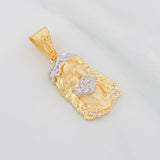 Dije Rostro Cristo 3.55g / 1 1/4 in Dos Oros Amarillo Blanco 18K