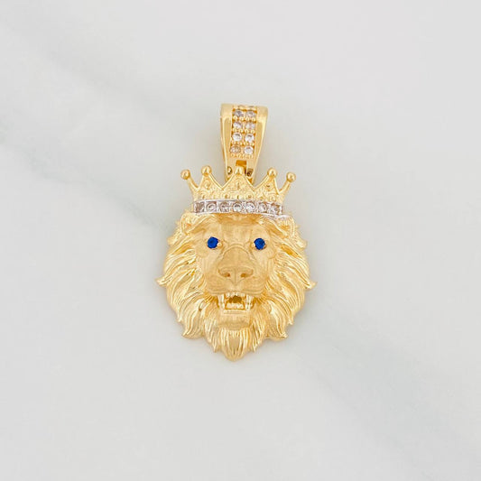 Pendant Lion 3.8g / 1 in Two Yellow White Golds 18K