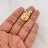 Pendant Lion 3.8g / 1 in Two Yellow White Golds 18K