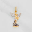 Saint Michael Pendant 1.75g / 1 in Tri-Color Yellow White Black Gold 18K