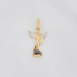 Saint Michael Pendant 1g / 1 in Tri-Color Yellow White Black Gold 18K