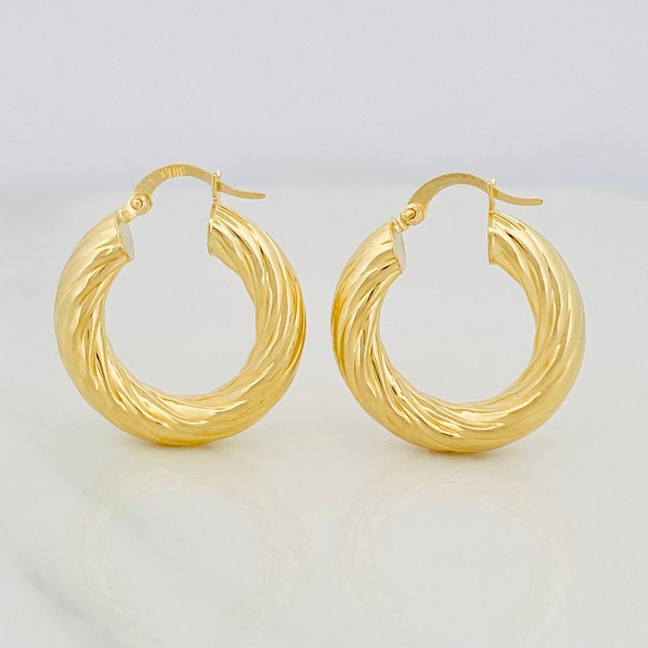 Hoop Earrings Mati 4.25g / 1 in Yellow Gold 18K