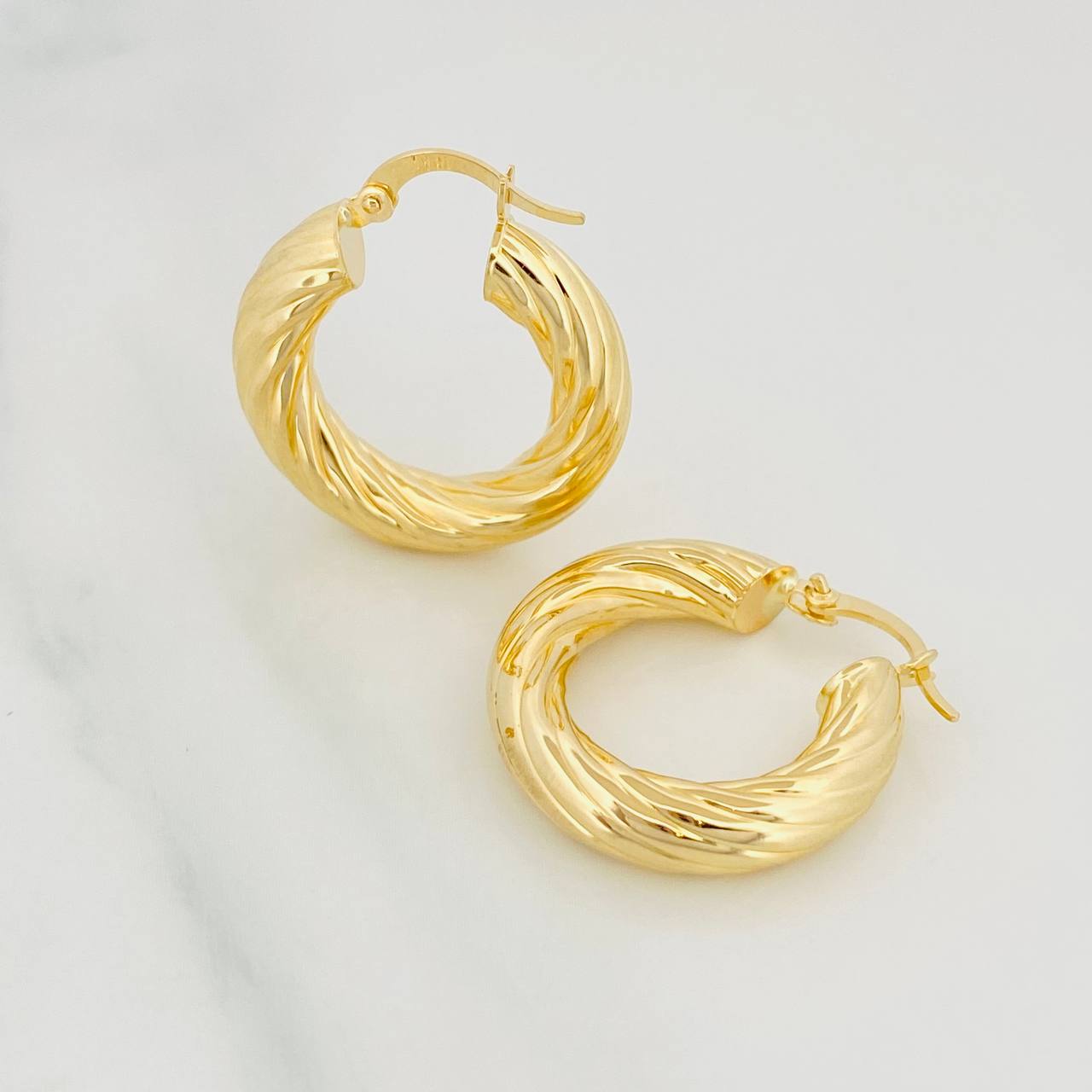 Hoop Earrings Mati 4.25g / 1 in Yellow Gold 18K