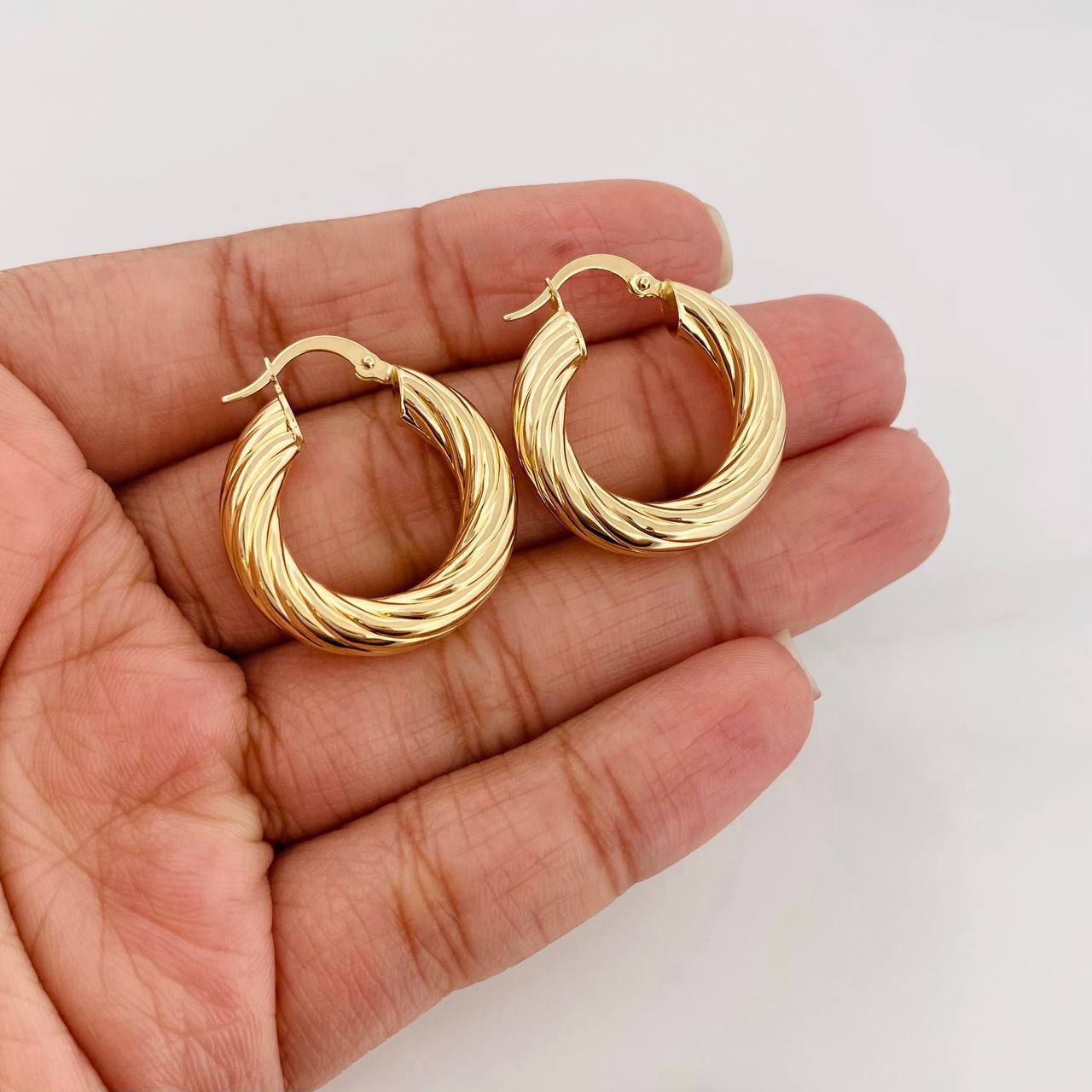Hoop Earrings Mati 4.25g / 1 in Yellow Gold 18K