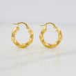 Hoop Earrings Kari Striped 2.6g / 3/4 in Yellow Gold 18K