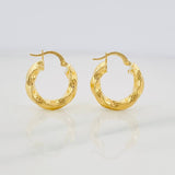 Hoop Earrings Kari Striped 2.6g / 3/4 in Yellow Gold 18K