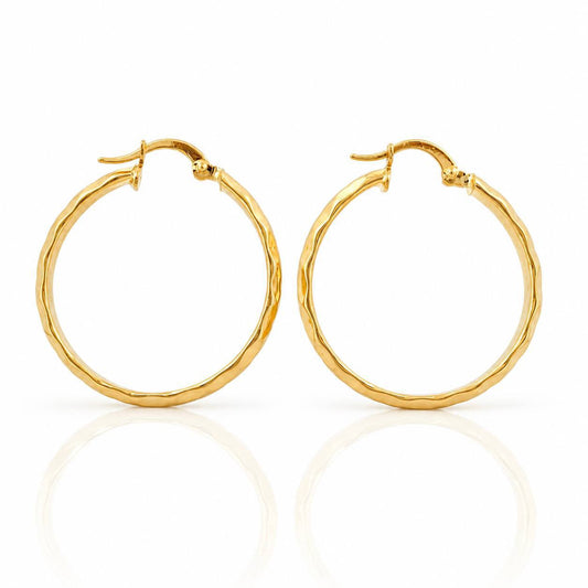 Hoop Earrings Lary 2.95g / 1 1/4 in Yellow Gold 18K