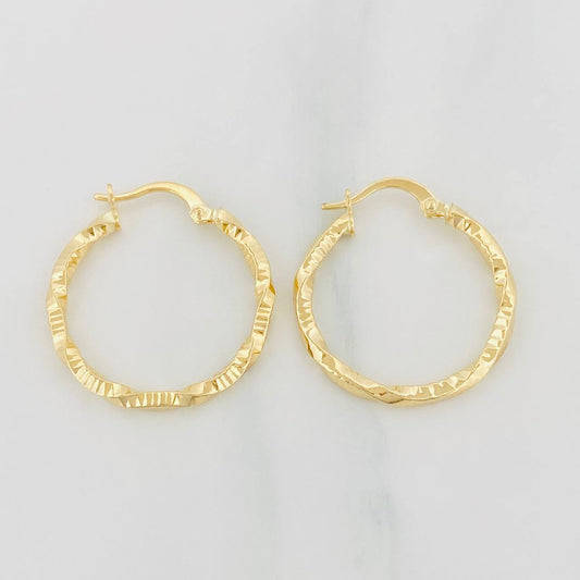 Hoop Earrings Kataleya 1.6g / 1 in Yellow Gold 18K