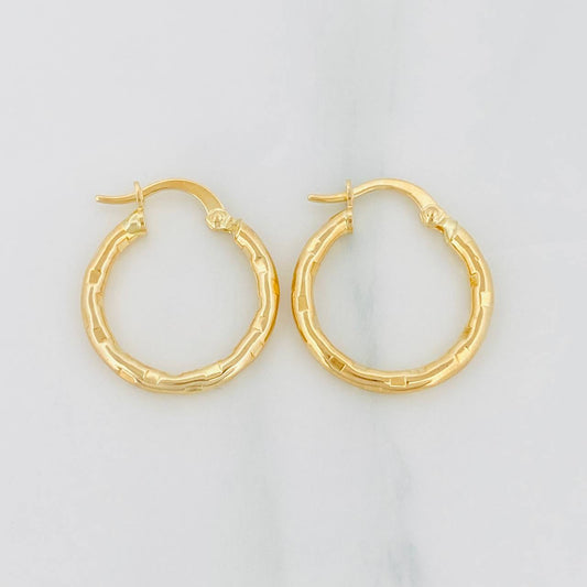 Hoop Earrings Val 1.5g / 3/4 in Yellow Gold 18K