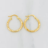 Hoop Earrings Val 1.5g / 3/4 in Yellow Gold 18K