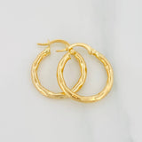 Hoop Earrings Val 1.5g / 3/4 in Yellow Gold 18K