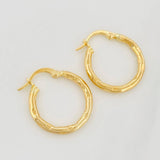 Hoop Earrings Val 1.5g / 3/4 in Yellow Gold 18K