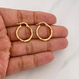 Hoop Earrings Val 1.5g / 3/4 in Yellow Gold 18K