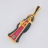 Pendant Santa Muerte 7.25g / 1 3/4 in Two-Tone Black Yellow 18K