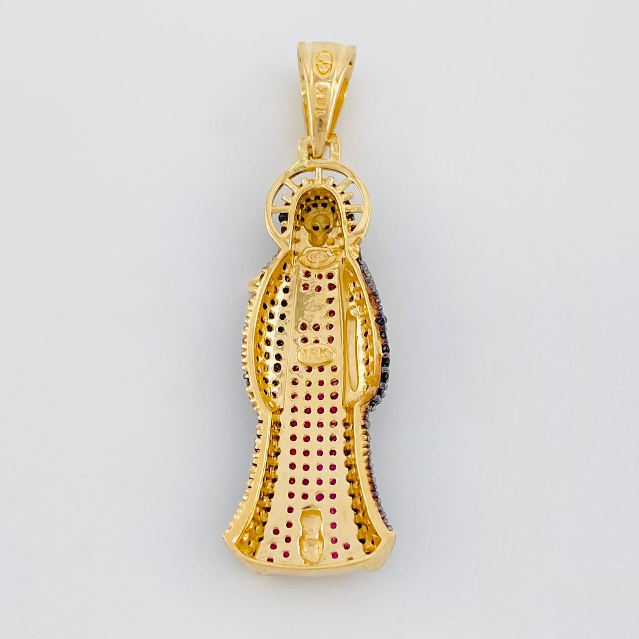 Pendant Santa Muerte 7.25g / 1 3/4 in Two-Tone Black Yellow 18K