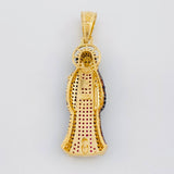 Pendant Santa Muerte 7.25g / 1 3/4 in Two-Tone Black Yellow 18K