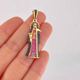 Pendant Santa Muerte 7.25g / 1 3/4 in Two-Tone Black Yellow 18K