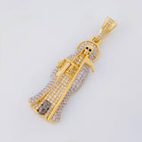 Dije Santa Muerte 7.6g / 1 3/4 in Dos Oros Amarillo Blanco 18K