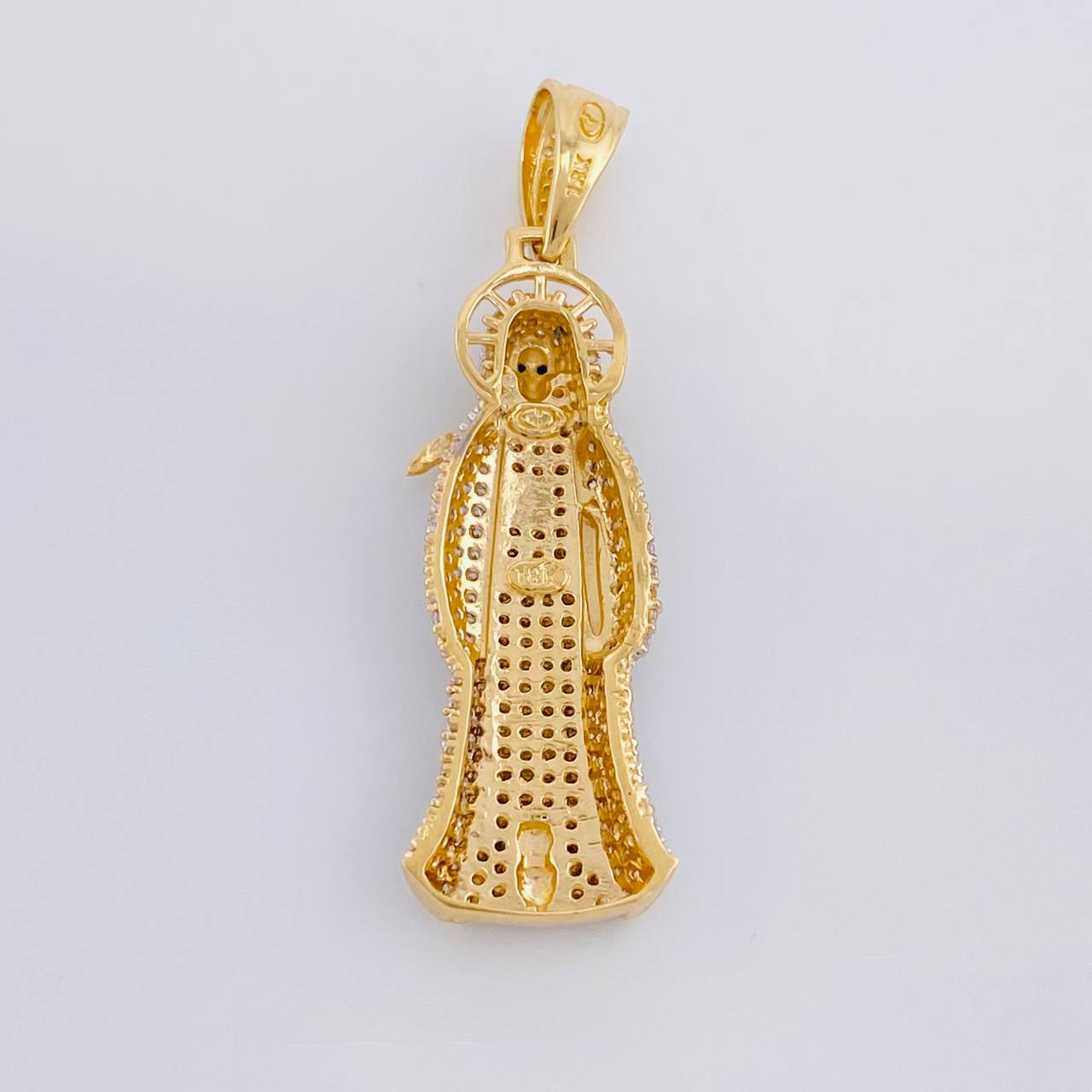 Dije Santa Muerte 7.6g / 1 3/4 in Dos Oros Amarillo Blanco 18K