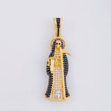 Pendant Santa Muerte 7.45g / 1 3/4 in Two-Tone Black Yellow 18K