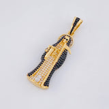 Pendant Santa Muerte 7.45g / 1 3/4 in Two-Tone Black Yellow 18K